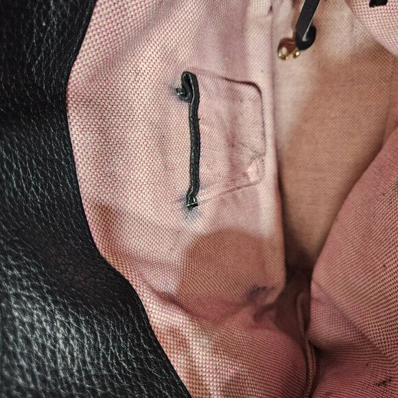 Dooney & Bourke vintage Plaid Canvas Leather Shoulder Bag black white Clip - Picture 8 of 15